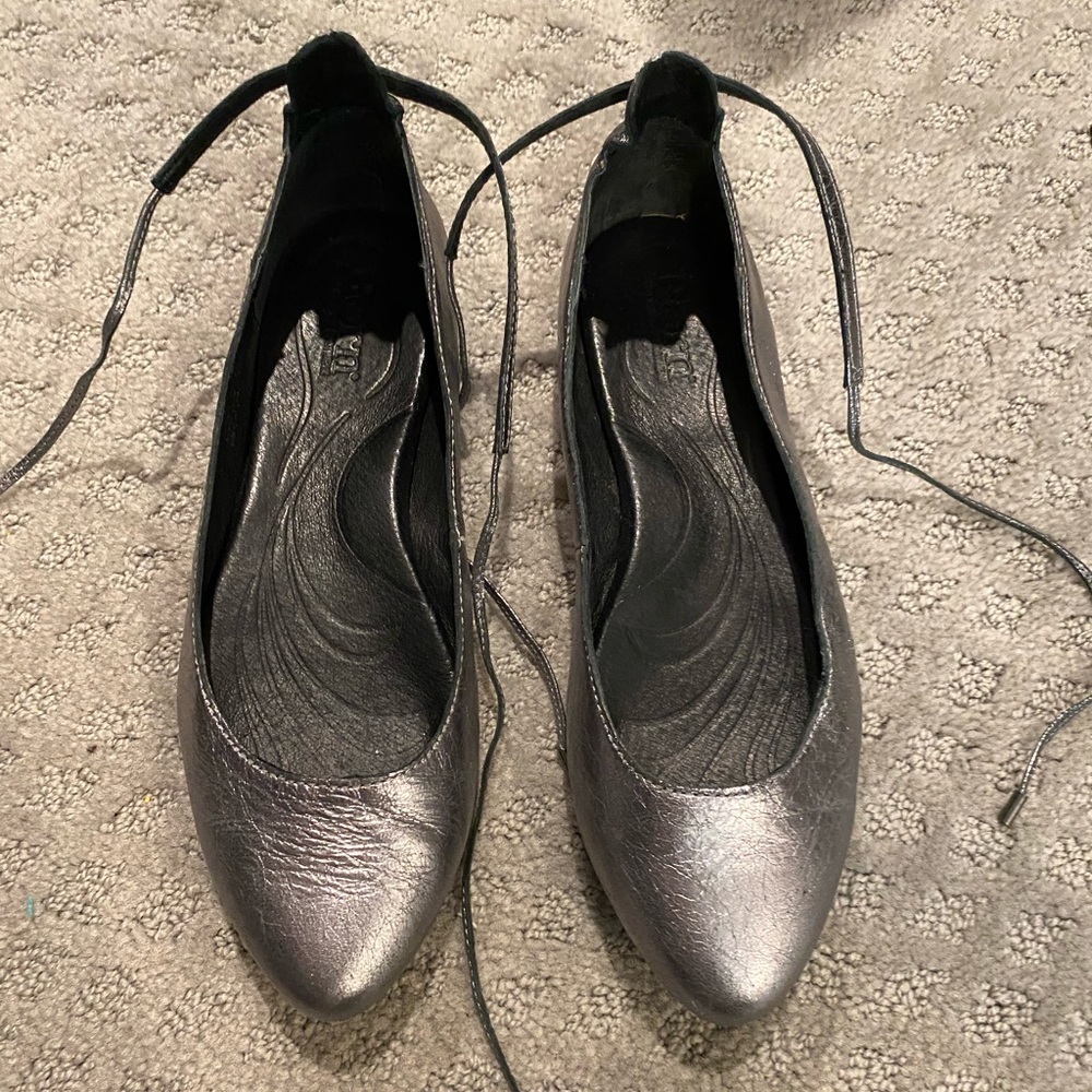 Silver Flat with Ankle Tie